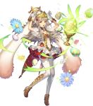  1girl animal_ears bangs covered_navel dress fire_emblem fire_emblem_heroes flat_chest full_body gloves hair_ornament high_heels highres long_hair nintendo official_art open_mouth pantyhose puffy_short_sleeves puffy_sleeves rabbit_ears red_eyes see-through short_dress short_sleeves silver_hair solo umiu_geso veronica_(fire_emblem) white_gloves 