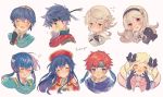  3girls 566zzz 5boys artist_name black_bow black_gloves black_hairband blonde_hair blue_eyes blue_hair blush bow celice_(fire_emblem) closed_eyes closed_mouth elise_(fire_emblem_if) female_my_unit_(fire_emblem_if) fingerless_gloves fire_emblem fire_emblem:_fuuin_no_tsurugi fire_emblem:_mystery_of_the_emblem fire_emblem:_seisen_no_keifu fire_emblem:_souen_no_kiseki fire_emblem_heroes fire_emblem_if gloves hair_bow hairband hat headband ike intelligent_systems kamui_(fire_emblem) lilina long_hair male_my_unit_(fire_emblem_if) marth multicolored_hair multiple_boys multiple_girls my_unit_(fire_emblem_if) nintendo open_mouth pink_bow pointy_ears purple_hair red_eyes red_hat redhead roy_(fire_emblem) short_hair simple_background smile spiky_hair super_smash_bros. tiara twintails white_background white_hair white_headband 