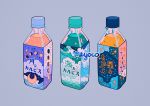  artist_name bottle calpis clouds constellation crescent_moon drink full_moon gibbous_moon grey_background half_moon label meyoco moon moon_phases new_moon no_humans original simple_background sparkle star_(sky) waves 