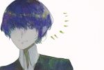  1other androgynous blue_eyes blue_hair houseki_no_kuni looking_at_viewer phosphophyllite phosphophyllite_(ll) short_hair smile solo spoilers upper_body white_background 