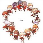  6+boys 6+girls ace_(fft-0) akademeia_uniform bangs black_hair blonde_hair blue_eyes blush braid brown_eyes brown_hair cape card cater_(fft-0) cinque_(fft-0) deuce_(fft-0) drill_hair eight_(fft-0) everyone final_fantasy final_fantasy_type-0 fingerless_gloves flute glasses gloves green_eyes gun hair_over_one_eye holding instrument jack_(fft-0) jacket katana king_(fft-0) kunagiri_machina long_hair looking_at_viewer multiple_boys multiple_girls nine_(fft-0) open_mouth plaid plaid_skirt pleated_skirt ponytail queen_(fft-0) red_cape red_eyes redhead scar scarf school_uniform scythe seven_(fft-0) short_hair sice_(fft-0) silver_hair skirt smile solo sword thigh-highs tokimiya_rem trey_(fft-0) uniform weapon whip white_hair zettai_ryouiki 