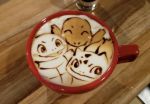  bulbasaur charmander closed_eyes coffee creatures_(company) cup drink game_freak gen_1_pokemon george_(yamamoto_kazuki) highres latte_art looking_at_viewer nintendo no_humans photo pokemon pokemon_(creature) smile squirtle tongue tongue_out unconventional_media 