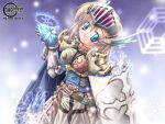  blonde_hair breastplate cape crusader gauntlets help ishihara_masumi ragnarok_online shield smile snow visor_(armor) wallpaper 