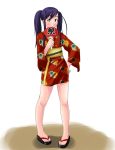  hand_on_hip japanese_clothes kimono maria-sama_ga_miteru ogasawara_sachiko sandals toshifumi twintails yukata 