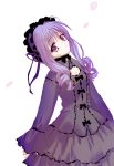  dress gothic_lolita petals purple_hair tagme violet_eyes 