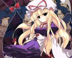  blonde_hair crossover gap gundam gym_ghingnham hat inagata long_hair ribbon ribbons touhou turn_a_gundam what yakumo_yukari 