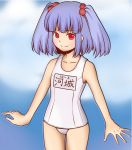  highres kawashiro_nitori one-piece_swimsuit rakueru school_swimsuit short_hair swimsuit touhou white_school_swimsuit white_swimsuit 