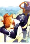  animal_ears cat_ears cheshire_cat english highres orange_hair red_eyes tail ueda_ryou 