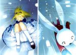  alice alice_in_wonderland blonde_hair bloomers english falling hairband highres mary_janes shoes ueda_ryou white_rabbit 