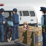  barefoot beidan box boxes cardboard_box carrot cart child cute in_box in_container loli_in_a_box motor_vehicle police translation_request van vehicle what 