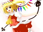  akariyatei blonde_hair flandre_scarlet hat ribbon ribbons short_hair touhou wings 