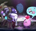  ? chiimako claws dark hat heart jester_cap kirby kirby_(series) marx nintendo sad smile sweat thought_bubble torn_clothes translation_request wings 