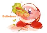  artist_name blush copy_ability eating food kirby kirby_(series) lettuce super_mario_bros. msmsm002 nintendo piranha_plant saliva shadow signature solo super_mario_bros. super_smash_bros. vegetable white_background 