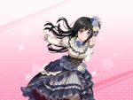 1girl bang_dream! black_hair blush dress long_hair official_art shirokane_rinko smile solo violet_eyes