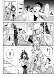  cherry_blossoms comic couch highres kantai_collection kongou_(kantai_collection) military military_uniform monochrome naval_uniform translation_request uniform warspite_(kantai_collection) yamada_rei_(rou) 