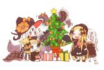  &gt;_&lt; /\/\/\ 4girls :d :i :o ^_^ abigail_williams_(fate/grand_order) bangs black_bow black_dress black_footwear black_headwear black_jacket blonde_hair blue_eyes blush bow box bug butterfly christmas christmas_ornaments christmas_tree closed_eyes closed_mouth dress eating eyebrows_visible_through_hair fate/grand_order fate_(series) food food_on_face forehead gift gift_box gingerbread_man hair_bow hair_bun hat highres insect jacket key lavinia_whateley_(fate/grand_order) long_hair long_sleeves multiple_girls multiple_persona object_hug open_mouth orange_bow parted_bangs polka_dot polka_dot_bow red_eyes red_footwear signature sitting sleeves_past_fingers sleeves_past_wrists smile sofra standing star stuffed_animal stuffed_toy suction_cups teddy_bear tentacle v-shaped_eyebrows very_long_hair white_background white_hair witch_hat 