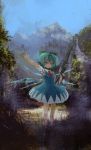 bad_id cirno forest gun highres lm7_(op-center) mountain nature op-center rifle solo thumbs_up touhou weapon wings 
