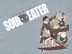  death_the_kid maka_albarn ookubo_atsushi plaid plaid_skirt skirt soul_eater soul_eater_evans wallpaper 