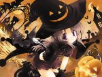  augustic_pieces bat halloween hanihani moon nonohara_yui pumpkin witch 
