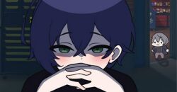 1boy 1girl arutemisu180 belle_(zenless_zone_zero) brother_and_sister hands_together short_hair siblings wise_(zenless_zone_zero) zenless_zone_zero
