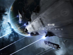  3d attack_ship_(eve_online) battlecruiser_(eve_online) caldari_state_(eve_online) cannon clouds commentary company_logo company_name copyright_logo copyright_name dated english_commentary eve_online firing fleet flying frigate_(eve_online) grey_background hyasyoda_corporation_(eve_online) kaalakiota_corporation_(eve_online) logo maya_(medium) military_vehicle naga_(eve_online) nebula no_humans ocean official_art outdoors planet projectile_trail railgun scenery science_fiction space spacecraft spacecraft_turret star_(sky) starry_sky_background tackler_(eve_online) vehicle_focus ymir_jonsson 