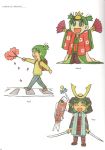  azuma_kiyohiko crosswalk fan highres japanese_clothes koiwai_yotsuba scan sword weapon yotsuba yotsubato! 