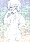  gradient_background hidamari_sketch mizuki_makoto monochrome rainbow_gradient sae sketch 