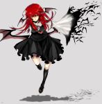  bat_wings bats head_wings koakuma necktie red_eyes red_hair redhead sasata touhou wings 