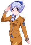  full_metal_panic full_metal_panic! hair_ribbon ribbon salute silver_hair smile teletha_testarossa touge touge_hiro 