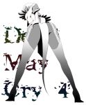  boots dark_skin devil_may_cry devil_may_cry_4 elbow_gloves from_behind gloria gloves lace loincloth looking_back monochrome ryouko_(artist) ryouko_(ddism) short_hair solo thigh_boots thighhighs 