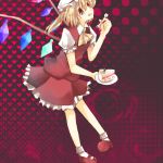  cake flandre_scarlet food fork pastry red_eyes suzumura_tomo touhou wings 