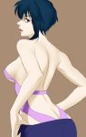  back bad_id blue_eyes blue_hair bora breasts ghost_in_the_shell kusanagi_motoko short_hair sideboob undressing 