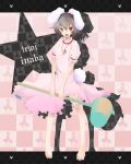  bad_id barefoot bunny_ears carrot feet hammer inaba_tewi kereno rabbit_ears red_eyes short_hair touhou 