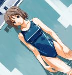  brown_hair dutch_angle imo_works one-piece_swimsuit original school_swimsuit short_hair swimsuit 