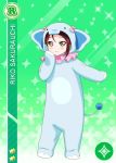  animal_suit blush brown_eyes charactername elephant long-hair love_live!_school_idool_festival love_live!_sunshine!! purple_hair sakurauchi_riko smile 