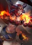  absurd_res absurdres alexstrasza armor banned_artist dragon female flames red_eyes redhead solo solo_focus warcraft world_of_warcraft zumi_(zumidraws) 