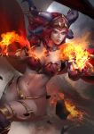  absurd_res absurdres alexstrasza armor banned_artist dragon female flames red_eyes redhead solo solo_focus warcraft world_of_warcraft zumi_(zumidraws) 