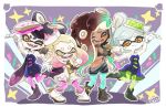  +_+ 4girls :d ;d aori_(splatoon) aqua_eyes aqua_hair aqua_legwear aqua_skin black_dress black_footwear black_gloves black_hair blonde_hair boots breasts brown_hair cleavage closed_mouth cousins dark_skin detached_collar domino_mask dress earrings fingerless_gloves food food_on_head full_body furrowed_eyebrows gloves gradient_hair green_legwear hair_rings headphones hime_(splatoon) horizontal_pupils hotaru_(splatoon) iida_(splatoon) interlocked_fingers jewelry leg_up long_hair looking_at_viewer mask mole mole_under_eye mole_under_mouth multicolored multicolored_hair multicolored_skin multiple_girls navel_piercing object_on_head octarian one_eye_closed open_mouth outline pantyhose piercing pink_hair pink_legwear pink_pupils pointy_ears purple_hair short_hair short_jumpsuit shorts_under_dress silver_hair sleeveless sleeveless_dress smile splatoon splatoon_(series) splatoon_2 standing standing_on_one_leg strapless strapless_dress suction_cups symbol-shaped_pupils two-tone_hair two-tone_skin white_dress white_footwear white_gloves white_outline yellow_eyes yoshishi_(yosisitoho) zipper zipper_pull_tab 