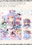  1girl absurdres animal anko_(gochiusa) black_headwear blue_eyes blue_hair blush chibi closed_mouth eyebrows_visible_through_hair eyepatch gochuumon_wa_usagi_desu_ka? hat highres holding holding_animal kafuu_chino long_hair looking_at_viewer mitsumomo_mamu rabbit scan smile stuffed_animal stuffed_bunny stuffed_toy tippy_(gochiusa) top_hat translation_request wild_geese 