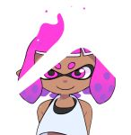 1girl 3d_rod! animated aura domino_mask floating_hair inkling looking_at_viewer mask smile solo splatoon_(series) tentacle_hair upper_body 