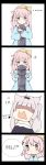  ... 2girls 4koma absurdres animal_ears azur_lane bangs blue_shirt blush bomb bow bowtie cat_ears chibi chinese_text comic directional_arrow eyebrows_visible_through_hair hair_between_eyes hammann_(azur_lane) hat highres holding kisaragi_(azur_lane) long_hair long_sleeves mi_guo multiple_girls object_hug pink_eyes pink_hair puffy_long_sleeves puffy_sleeves sailor_collar school_hat shirt translation_request very_long_hair white_sailor_collar yellow_headwear yellow_neckwear 