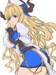  absurdres bangs blonde_hair blue_eyes breasts draph gloves granblue_fantasy hat highres honyaru_(nanairo39) horns large_breasts long_hair looking_at_viewer pointy_ears rastina very_long_hair 