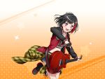 black_hair mitake_ran official_art red_eyes short_hair smile