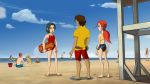 beach blazing_team:masters_of_yo_kwon_do blue_eyes hasbro lifeguard maddie_stone one-piece_swimsuit red_hair redhead scott_hardy screencap swimsuit 
