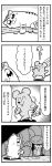  &gt;_&lt; 4koma :3 bkub bonobono buck_teeth cat closed_eyes comic commentary crying emphasis_lines greyscale halftone highres kon&#039;ya_wa_neko-chan monochrome motion_lines mouse no_humans resting rock rodent simple_background speech_bubble talking translation_request tree_branch two-tone_background 