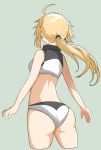  1girl ahoge artoria_pendragon_(all) artoria_pendragon_(swimsuit_archer) ass bikini blonde_hair commentary_request cropped_legs fate/grand_order fate_(series) from_behind gin_moku highres long_hair low_ponytail swimsuit 