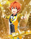  character_name dress idolmaster idolmaster_side-m orange_hair red_eyes short_hair smile yusuke_aoi 