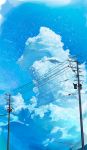  absurdres banishment blue_sky clouds cloudy_sky commentary_request day highres no_humans original outdoors power_lines scenery sky telephone_pole transformer 