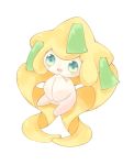  aqua_eyes collet_(pixiv17839028) creatures_(company) game_freak gen_3_pokemon hands_together jirachi legendary_pokemon looking_at_viewer nintendo no_humans no_nose open_mouth pokemon pokemon_(creature) simple_background white_background 