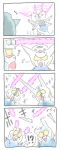  4koma beam_saber comic commentary_request energy_sword g-self gundam gundam_g_no_reconguista mecha mobile_suit_gundam niiyan rx-78-2 sword translation_request weapon yellow_eyes 